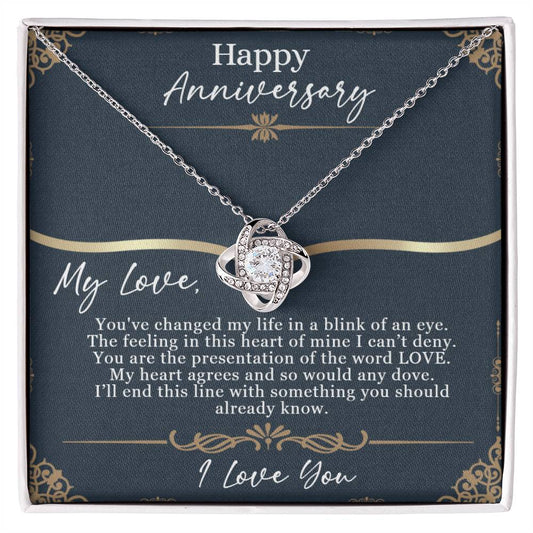 Timeless Love Chronicle: Anniversary Necklace with Personalized Cards