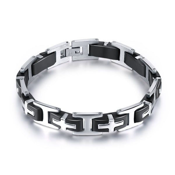 Men's Stainless Steel Lords Prayer Bracelet