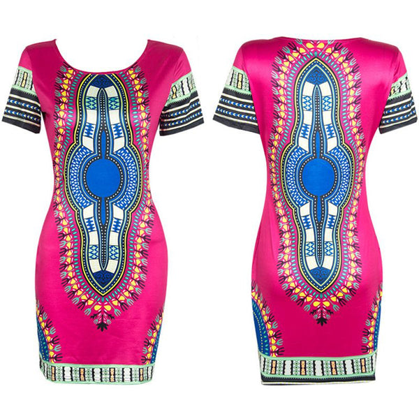 Traditional African Print Dashiki Dress